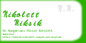 nikolett miksik business card